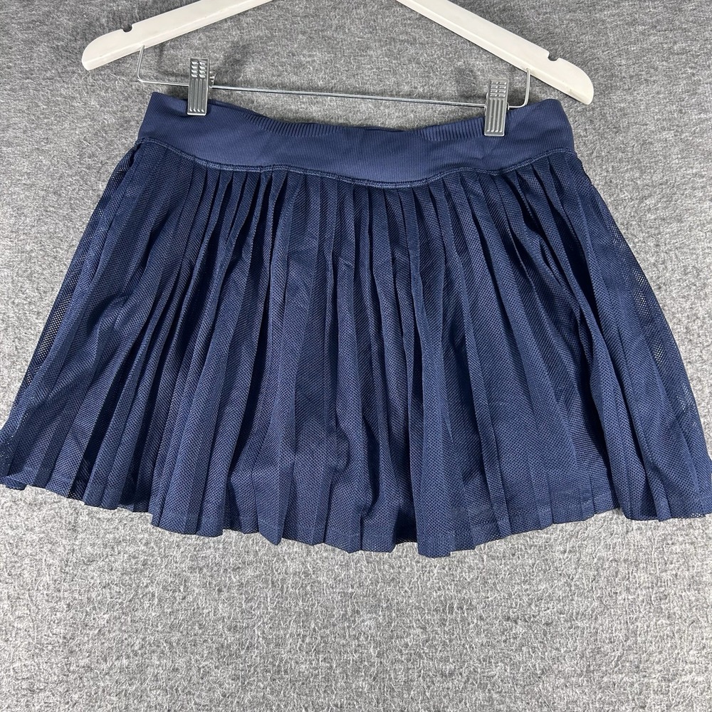 Free People Movement‎ Mini Skirt Women XL Navy Rally Ruffle Skort Stretch Tennis